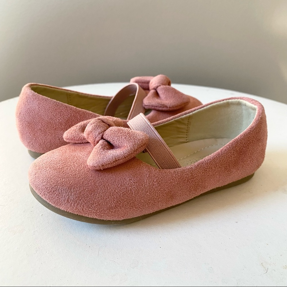 Merence Toddler Girl Ballerina Flats Mary Janes Dusty Pink Size 26 (Toddler 9) - Picture 2 of 7